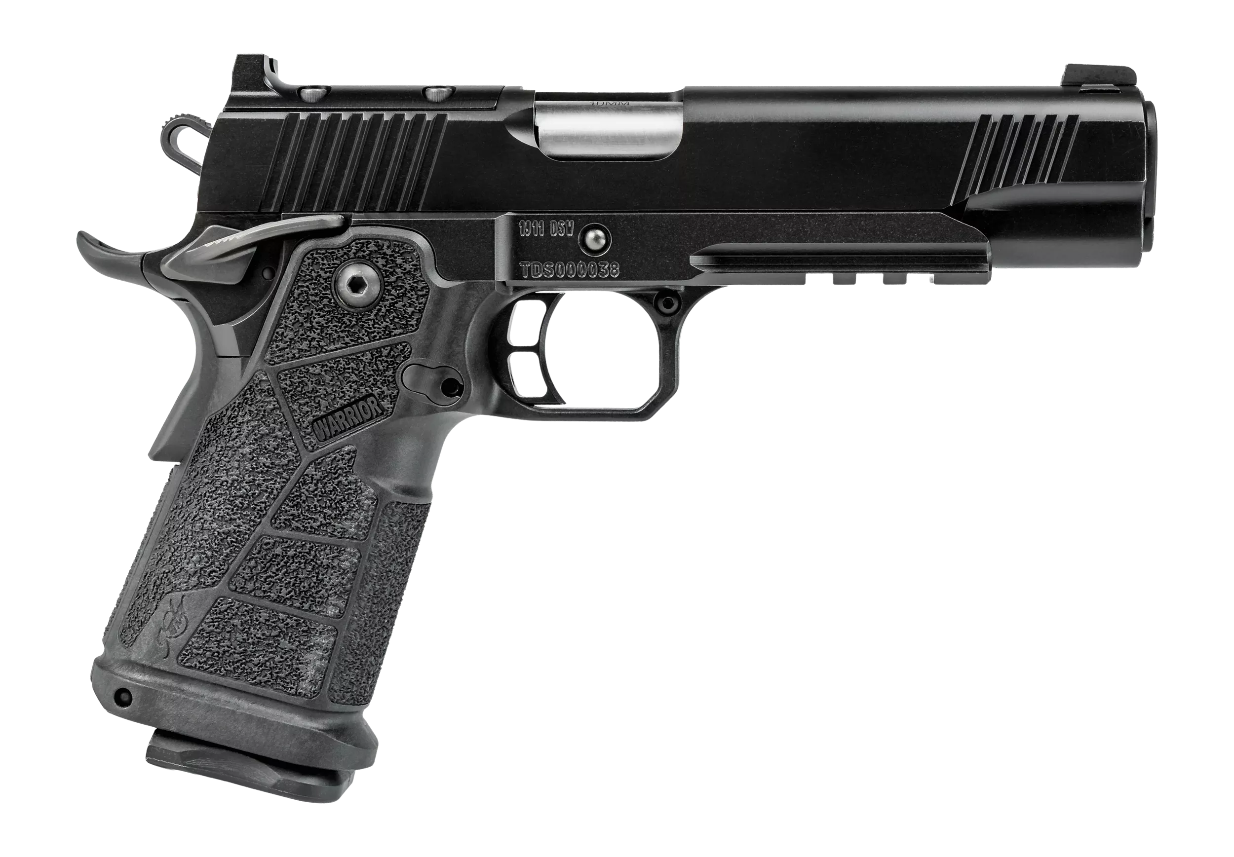 Kimber Mfg, Inc 3600307 DS Warrior 9mm Luger 10+1 5" Matte Stainless Barrel, KimPro Black Optic Ready/Serrated Slide Optic Cut/Serrated Slide, Black Stainless Steel Frame w/Beavertail & Picatinny Rail