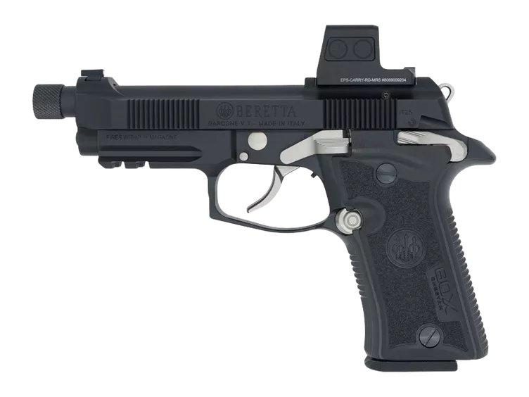 Langdon Tactical Tech 80X32BCBRE Beretta Cheetah 80X Micro-Compact 32 ACP 13+1 4.40" Black Threaded Barrel, Black Carbon Steel Optic Ready/Serrated Slide, Black Cerakote Aluminum Frame w/Picatinny Rai