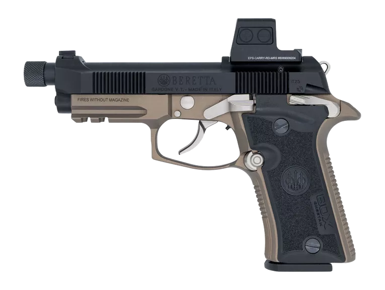 Langdon Tactical Tech 80X32BCBREZF Beretta Cheetah 80X Micro-Compact 32 ACP 13+1 4.40" Black Threaded Barrel, Black Nitride Carbon Steel Optic Ready/Serrated Slide, Black Cerakote Aluminum Frame w/Pic