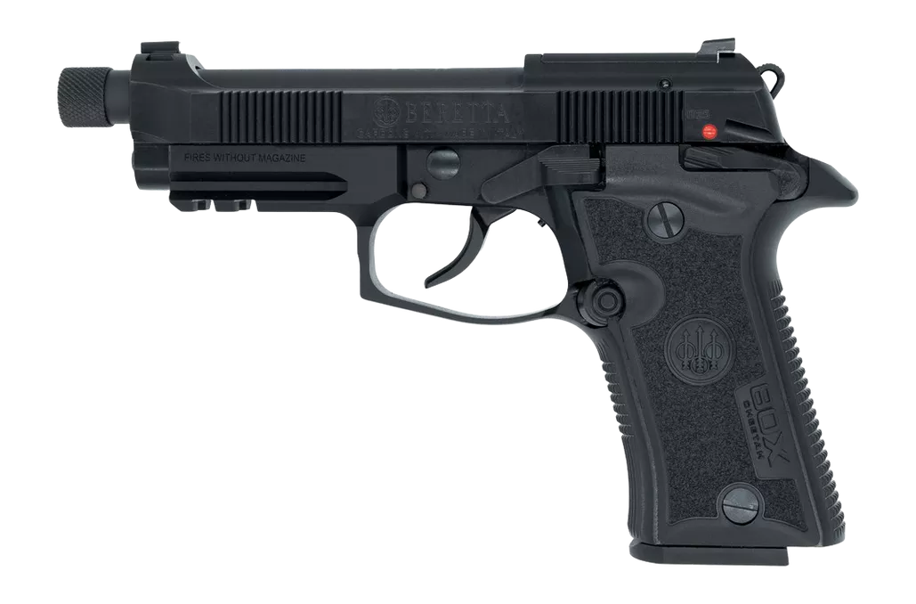 Langdon Tactical Tech 80X32BTJ Beretta Cheetah 80X Micro-Compact 32 ACP 13+1 4.40" Black Threaded Barrel, Black Bruniton Carbon Steel Optic Ready/Serrated Slide, Black Anodized Aluminum Frame w/Picati