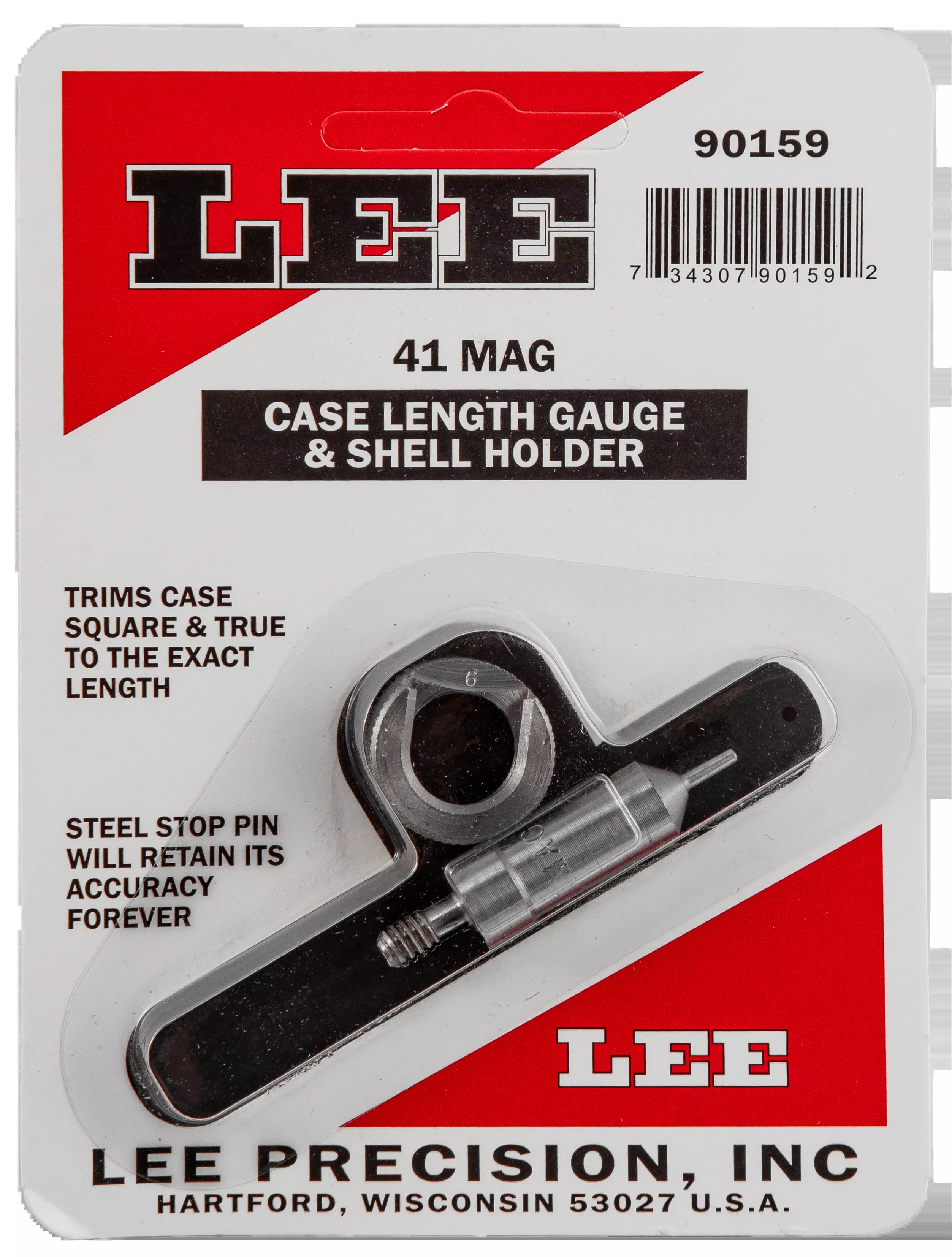 Lee 90159 Case Length Gauge 41 Rem Mag w/ Shell Holder