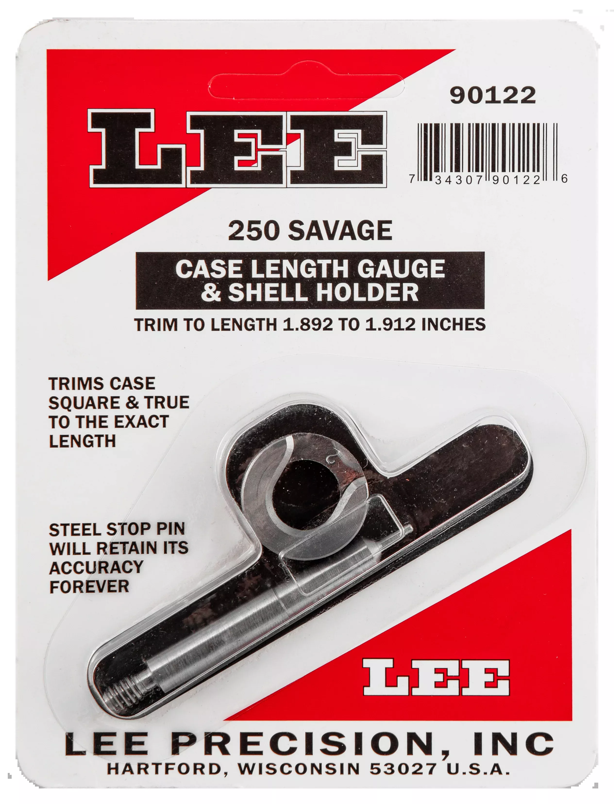 Lee Precision 90122 Case Length Gauge 250 Savage w/ Shell Holder