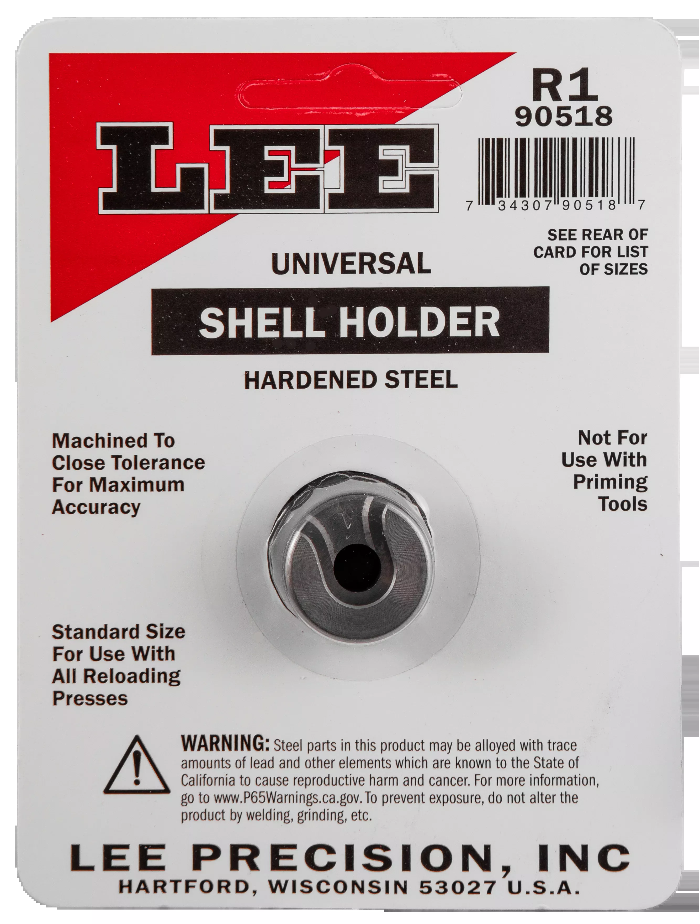 Lee Precision 90518 Universal Shell Holder #1R - 38 Special / 357 Mag