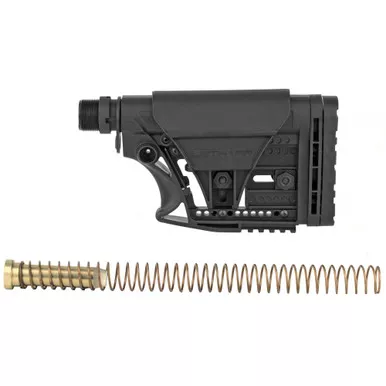 Luth-AR MBA-3 Stock With Buffer Assembly - Mil-Spec Dia 6-Position Carbine Buffer Tube, .223/5.56 Buffer, Buffer Spring, Latch Plate and Lock Ring, Adjustable Length of Pull/Cheek Height/Butt Plate, Fits AR-15, Black