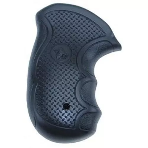 Lyman 02478 Diamond Pro Diamond Checkering Black Rubber with Finger Grooves for S&W J Frame with Round Butt