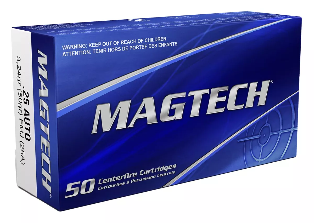 Magtech 25A Range/Training25ACP 50gr Full Metal Jacket 50 Per Box/20 Case