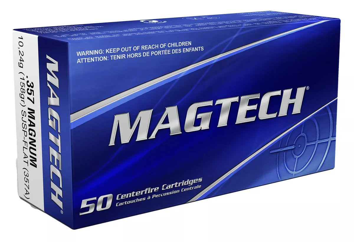 Magtech 357A Range/Training357Mag 158gr Semi Jacketed Soft Point Flat 50 Per Box/20 Case