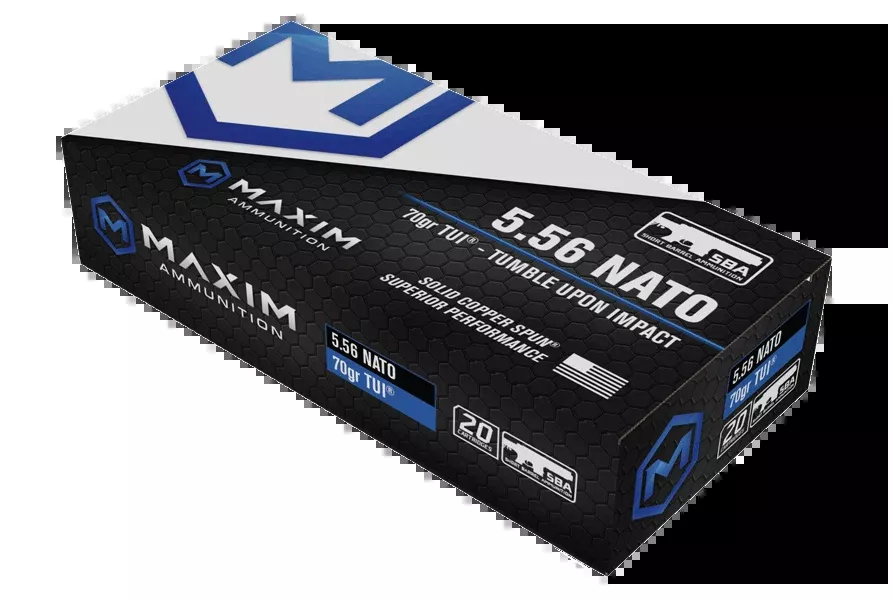 Maxim Ammunition 5.56 NATO 70gr TUI Tumble Upon Impact Short Barrel 20rd MXM49002