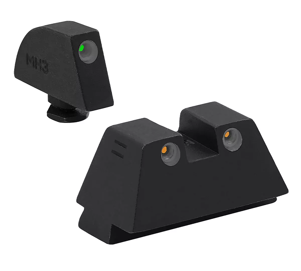 Meprolight USA 102243391 Tru-DotGreen Tritium White Outline Front Sight-Orange Tritium White Outline Rear Sight Glock 17/17L/19/22/23