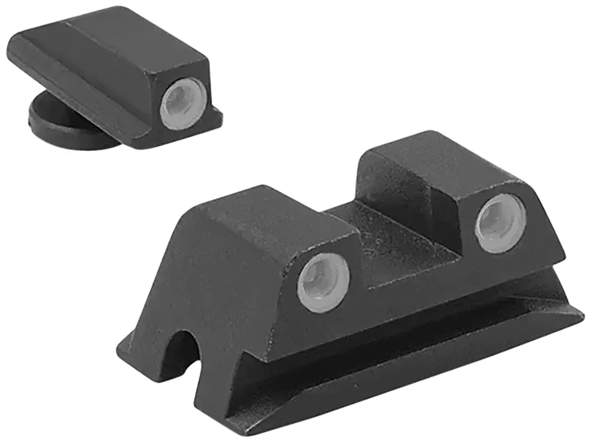 Meprolight USA 177763101 Tru-DotGreen Tritium White Outline Front Sight-Green Tritium White Outline Rear Sight CZ 75/82/83/85