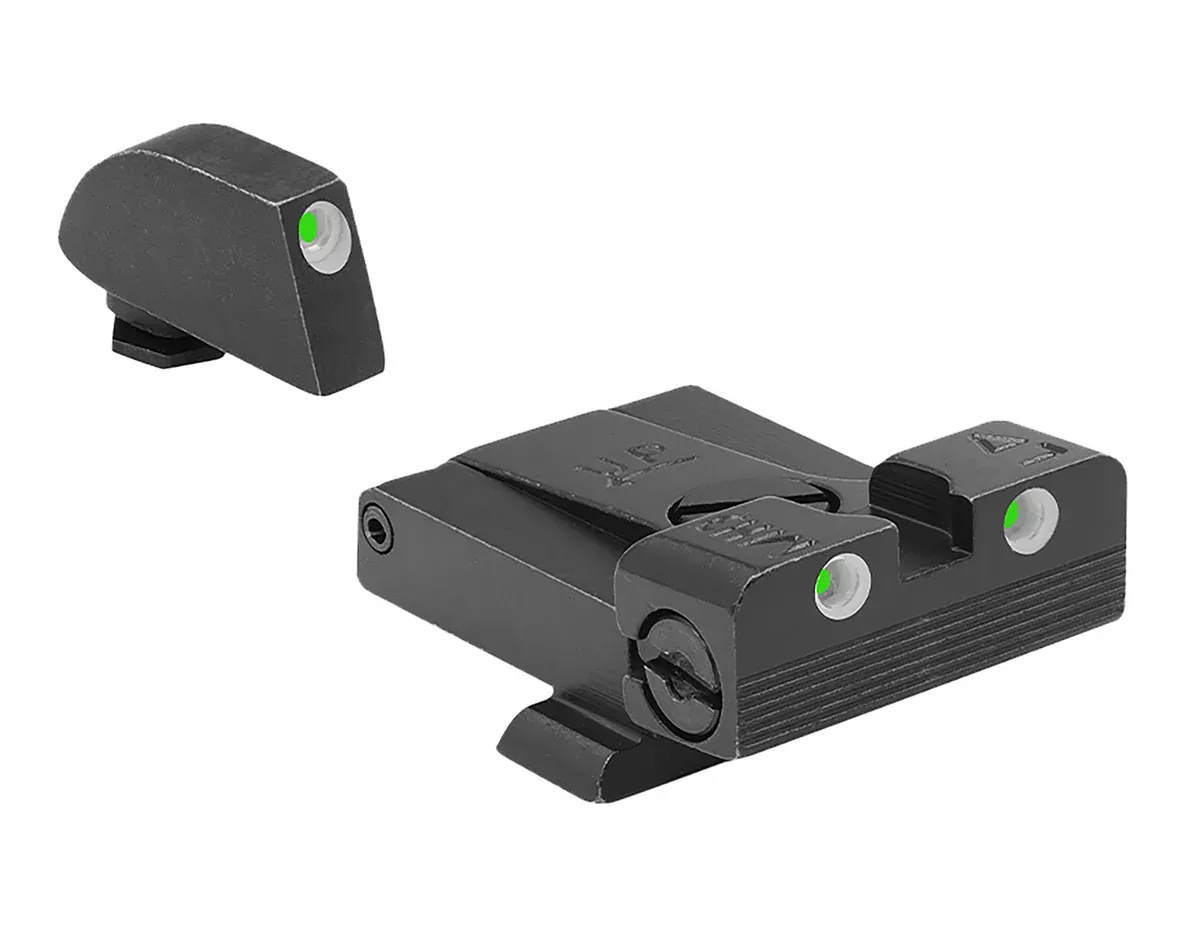 Meprolight USA 202243101 Tru-Dot Sight Set Green Tritium Front & Rear, Compatible w/Glock 17/19/22/23/24/25/26/27/28/31/32/33/34/35/37/38/39/42/43