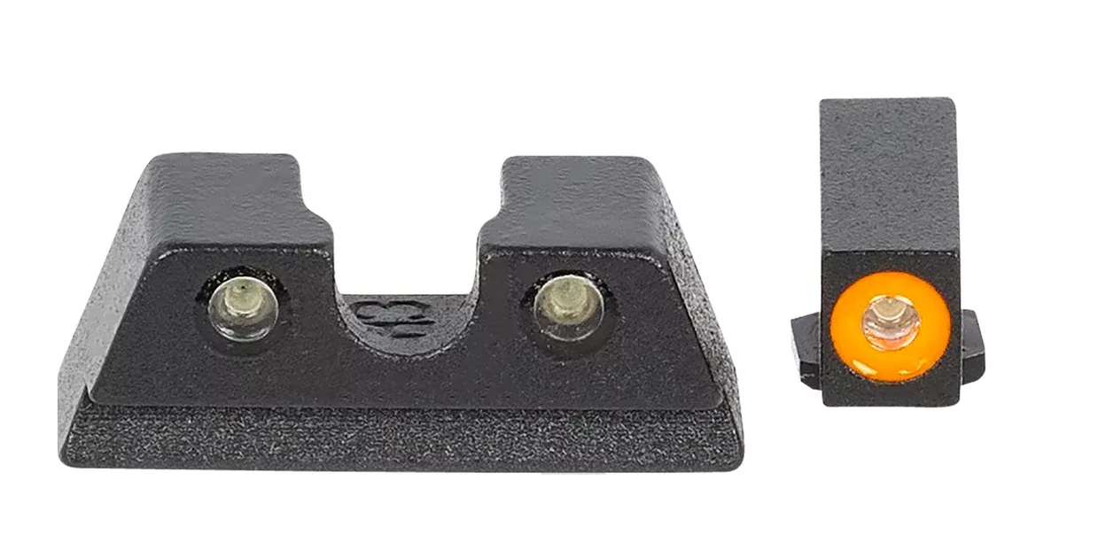 Meprolight USA 402203131 Hyper-BrightGreen Tritium Orange Outline Front Sight-Green Tritium Black Outline Rear Sight Glock 42/43