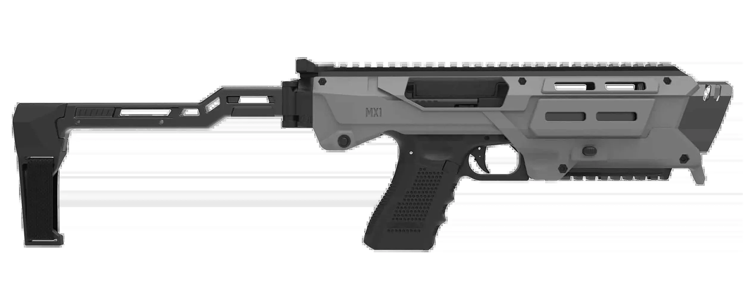 Meta Tactical MX-1 Glock Conversion Kit Chassis, Gray Aluminum Frame, M-LOK/Picatinny, MX1-PS-GY