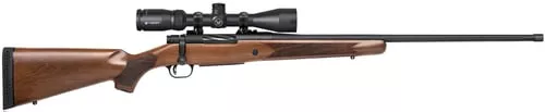Mossberg 28237 Patriot w/Optic Full Size 6.5 PRC 4+1 24" Matte Blued Fluted Threaded Barrel, Matte Blued Drilled & Tapped Receiver, Walnut Fixed Stock, Vortex Crossfire II 3-9x40mm Scope, Right Hand