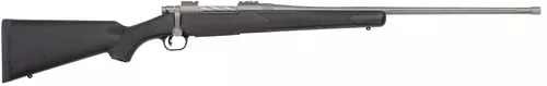 Mossberg 28261 PatriotFull Size 7mm PRC 3+1 24" Stainless Cerakote Fluted Threaded Barrel, Drilled & Tapped Stainless Cerakote Receiver, Black Fixed Synthetic Stock