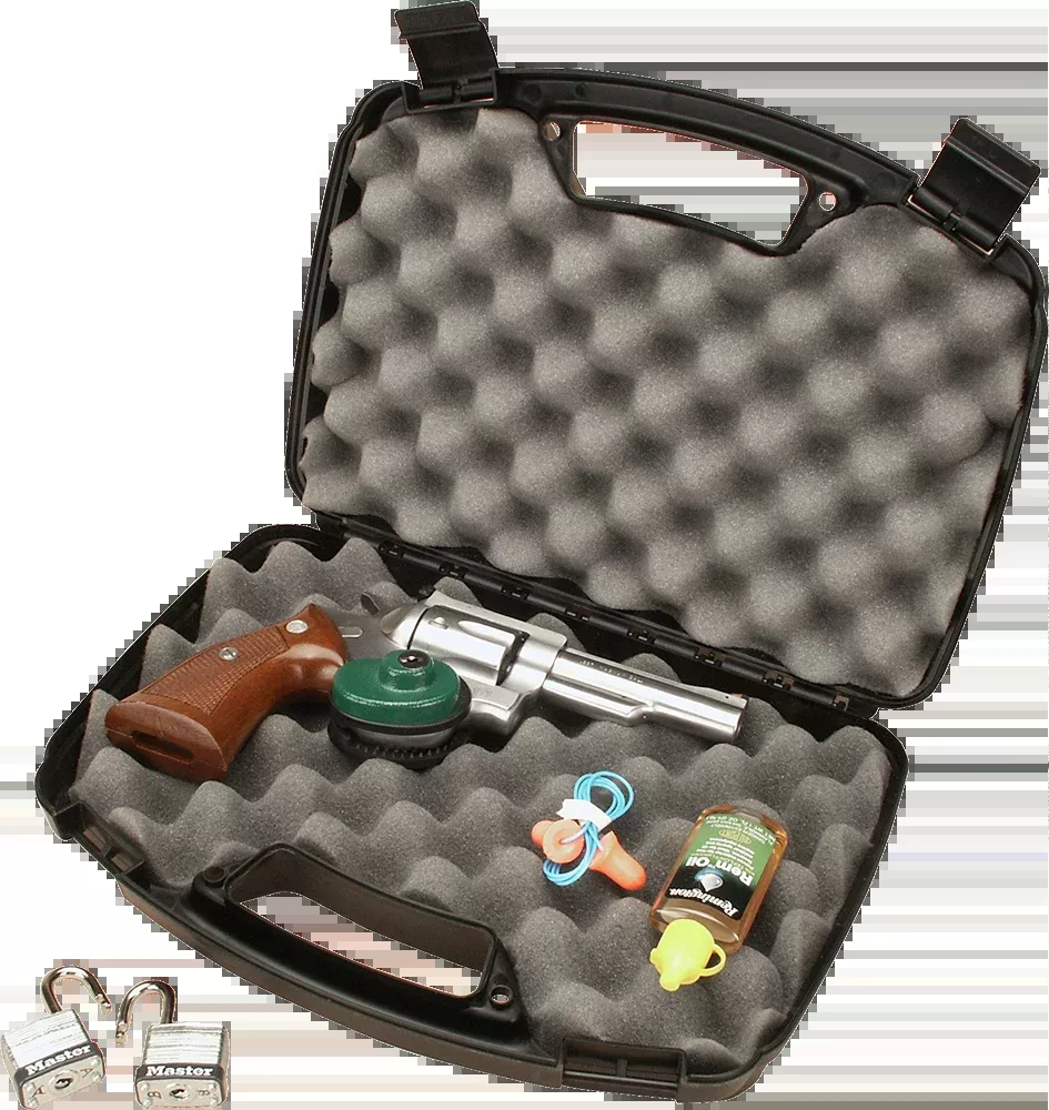 MTM Case-Gard 80740 Single Handgun Case Up to 6" Barrel Black Polypropylene