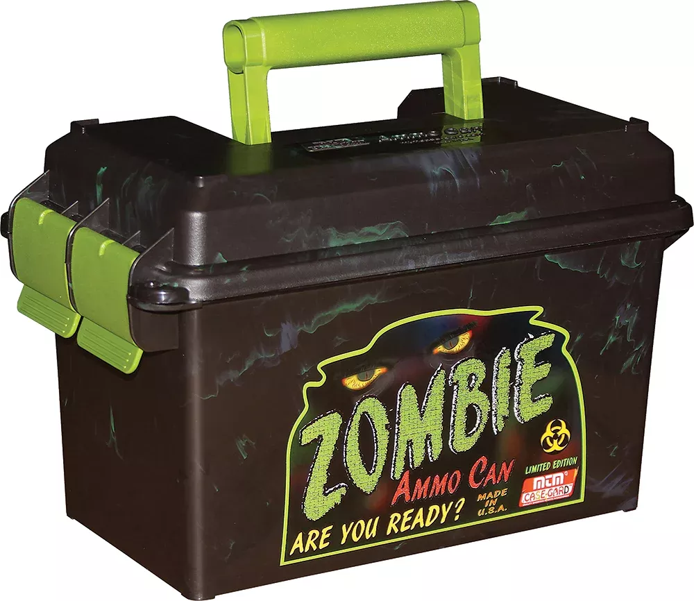 MTM Case-Gard AC50Z Ammo Can50Cal Rifle Black w/Zombie Green Accents Polypropylene