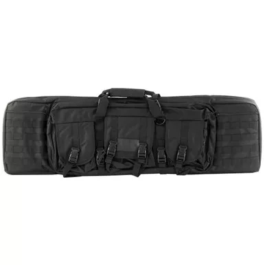 NCSTAR 42" Double Carbine Rifle Case -Nylon, Black, Exterior PALS Webbing, Interior Padded with Thick Foam, Accommodates two Rifles