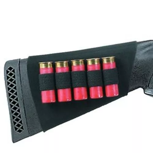 Neoprene Shotgun Buttstock Shell Holder Holds 5 Sh