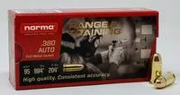 Norma Ammunition Range And Training 380 Acp 95 Gr Full Metal Jacket (Fmj) 50 Bx
