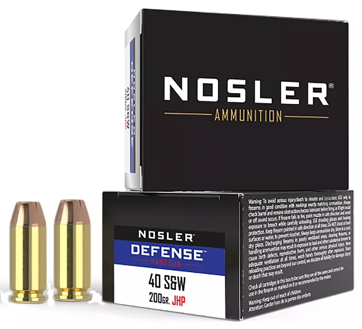 Nosler 39123 Defense Handgun 40S&W 200gr Hollow Point 20 Per Box/10 Case