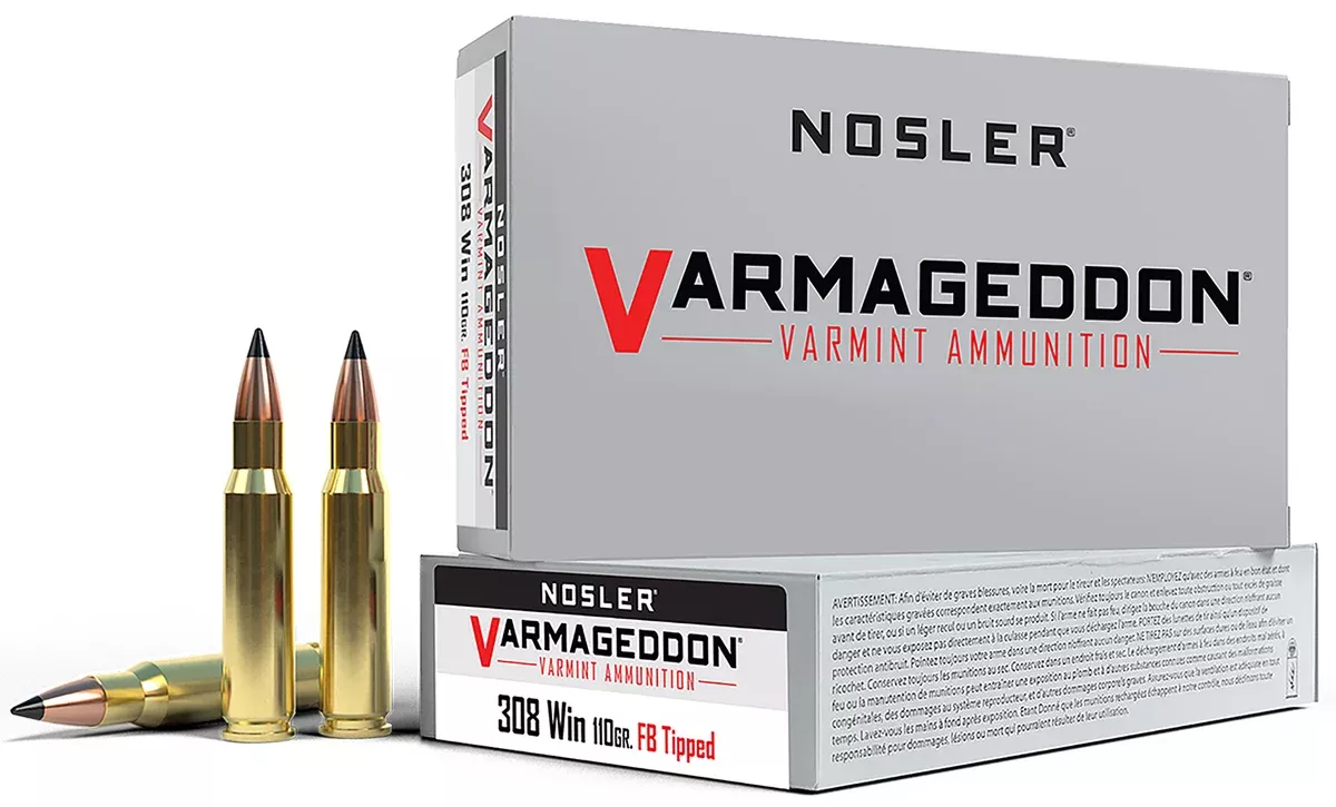 Nosler 40272 Varmageddon308Win 110gr Flat Base Tipped 20 Per Box/10 Case