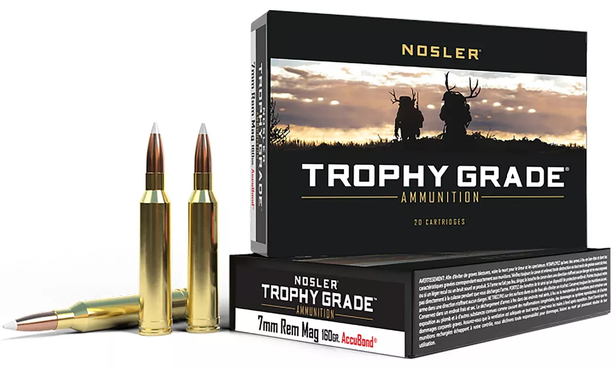Nosler 47284 Trophy Grade7mmRemMag 160gr Nosler AccuBond 20 Per Box/10 Case