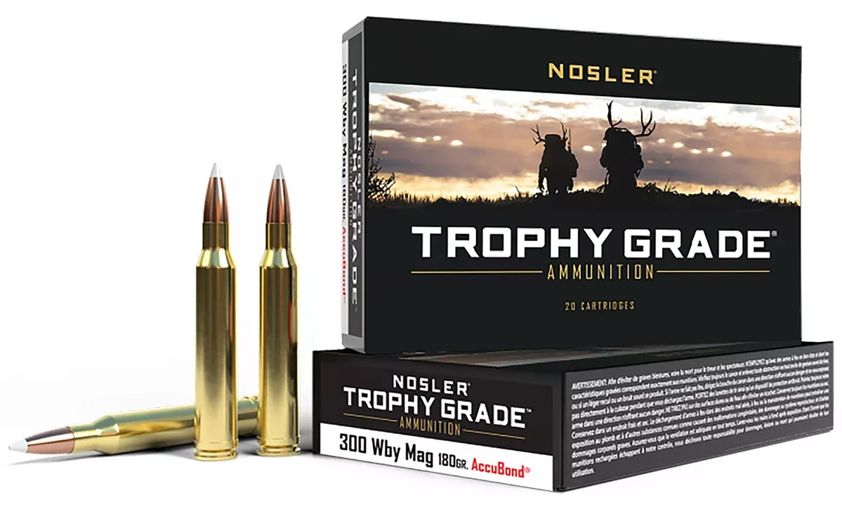 Nosler 48643 Trophy Grade300WthbyMag 180gr Nosler AccuBond 20 Per Box/10 Case
