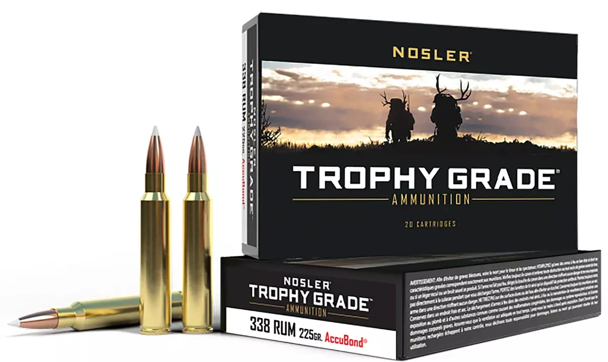Nosler 60083 Trophy Grade338RUM 225gr Nosler AccuBond 20 Per Box/10 Case