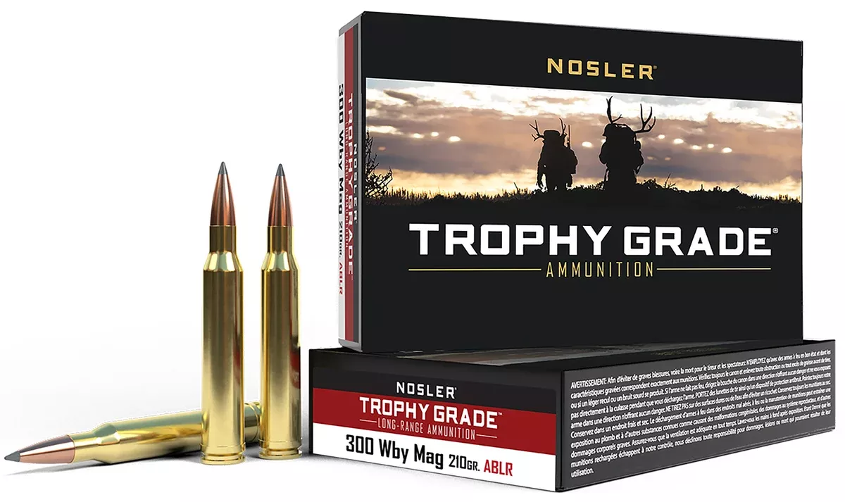 Nosler 60131 Trophy Grade Long-Range300 Wthby Mag 210 gr 2825 fps Nosler Spitzer AccuBond-Long Range (SABLR) 20 Bx/10 Cs
