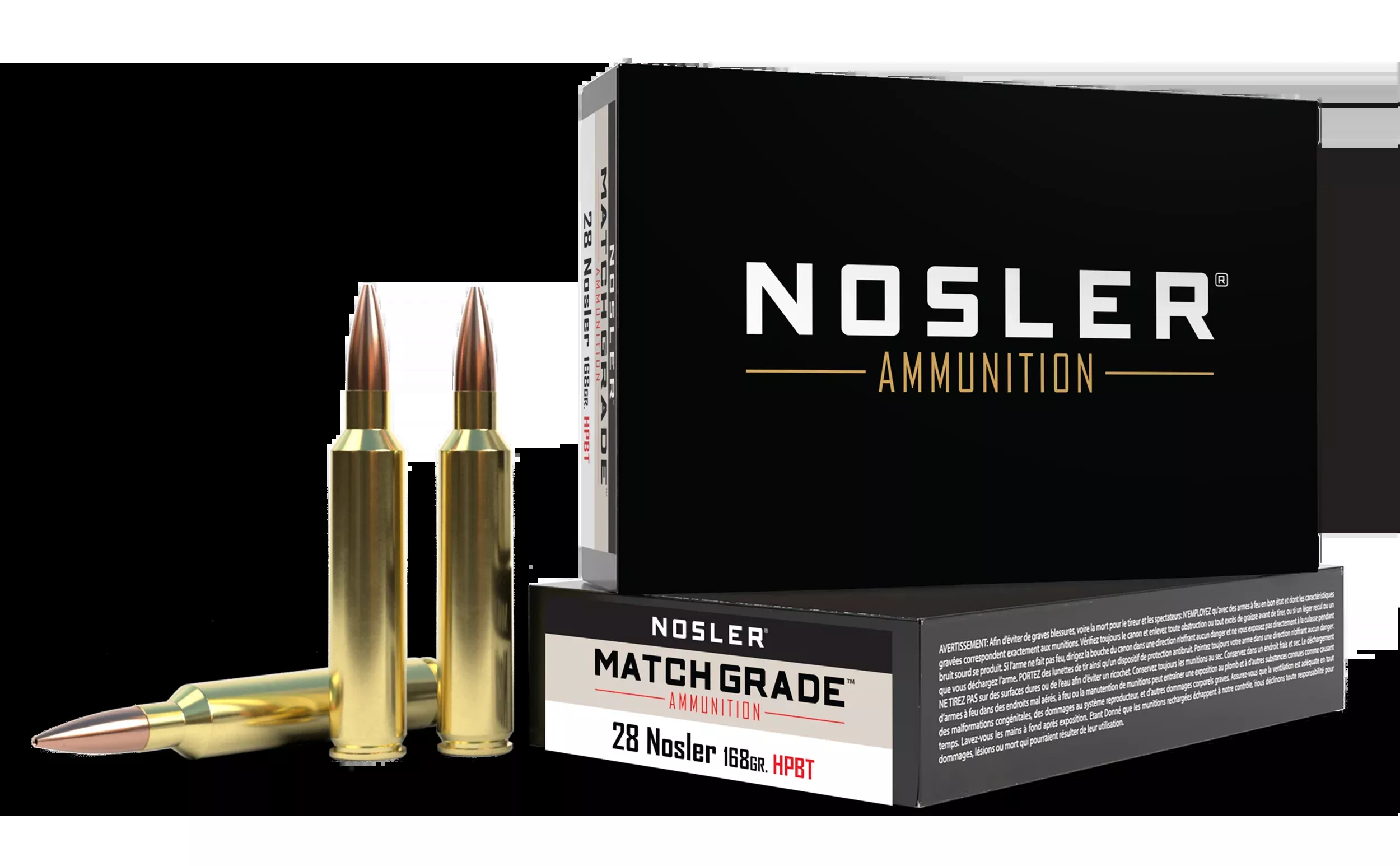 Nosler Match Grade 28 Nosler 168gr Custom Competition Hollow Point Boat Tail - Box or Case