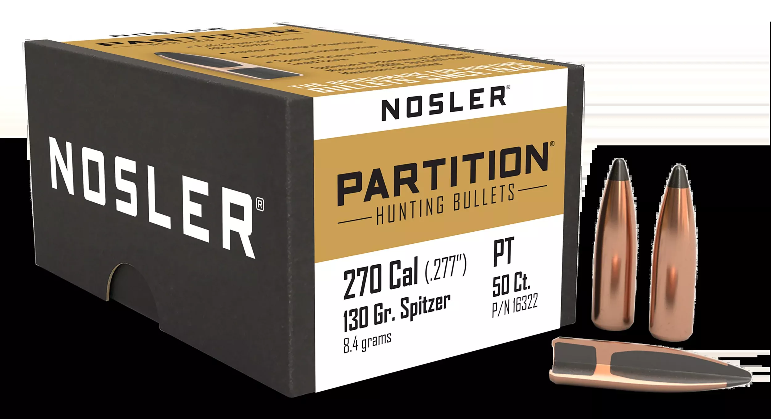 Nosler Partition .270 Cal 130gr Spitzer 50/Box
