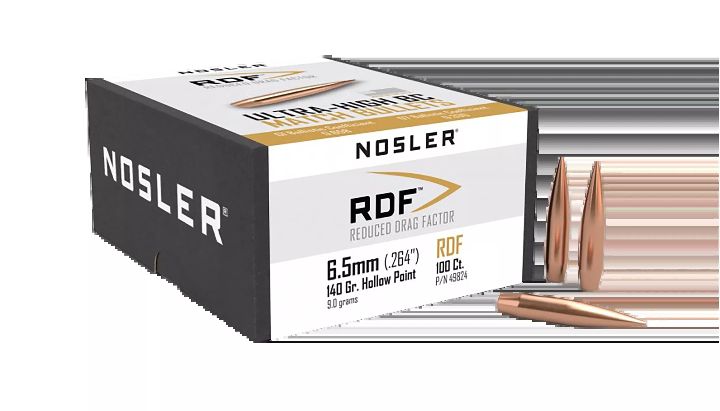 Nosler RDF Match 6.5mm 140gr Hollow Point Boat Tail 100/Box