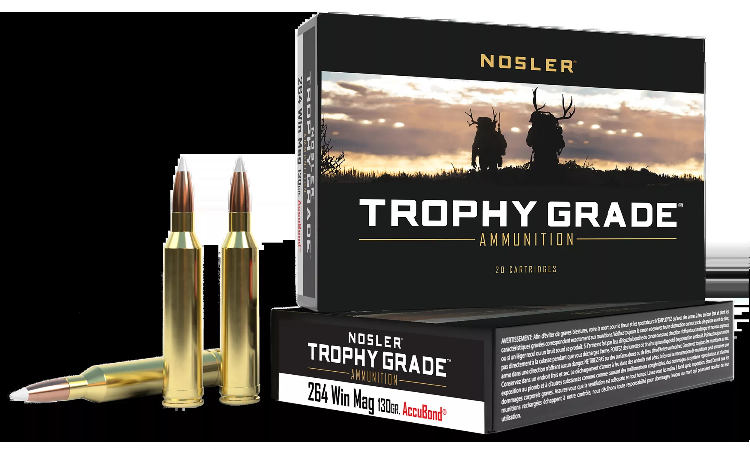 Nosler Trophy Grade 264 Win Mag 130gr AccuBond 20-Rd/Box - Box or Case