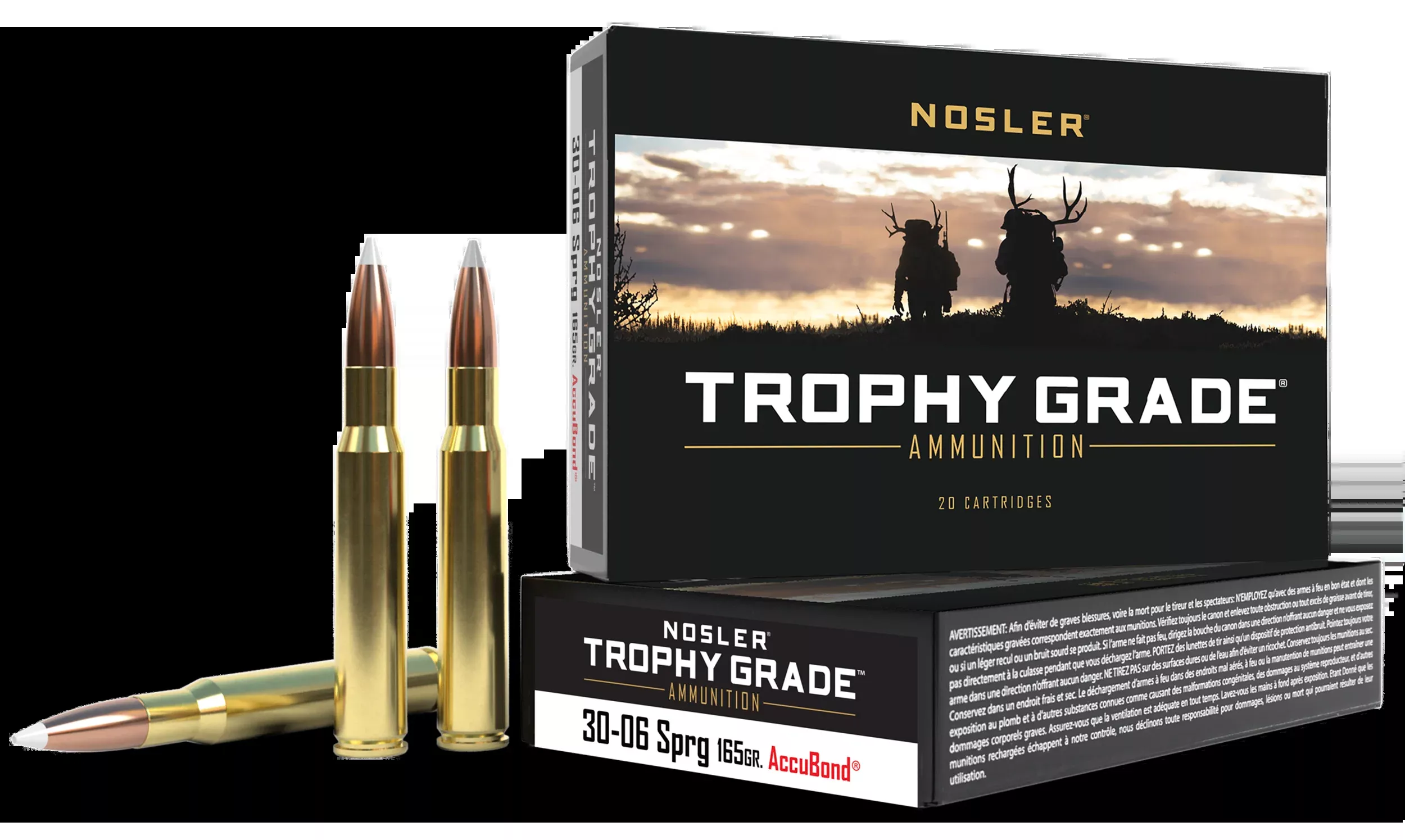 Nosler Trophy Grade 30-06 Springfield 165gr AccuBond 20rd Box - Box or Case