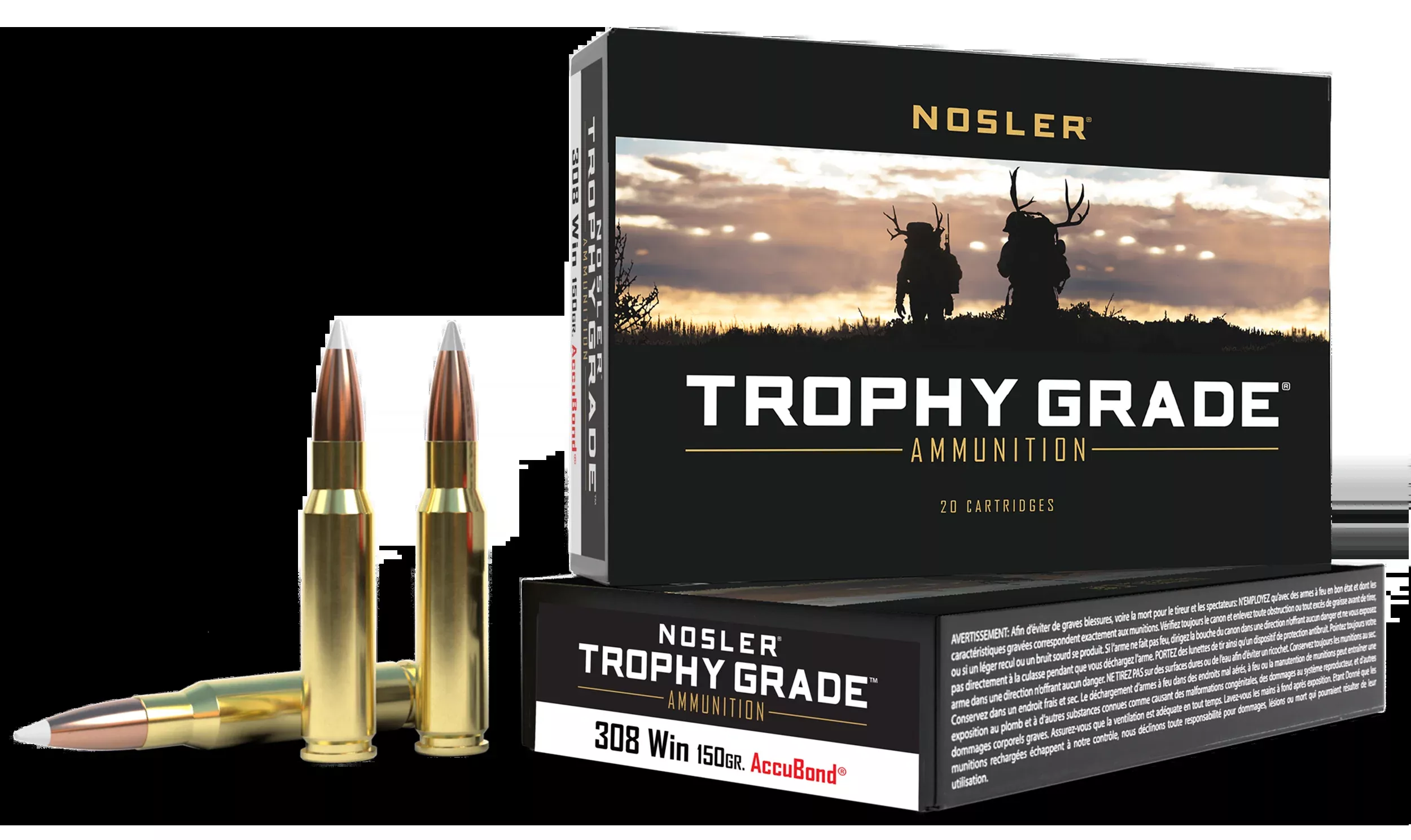 Nosler Trophy Grade 308 Win 150gr AccuBond 20-Rd/Box - Box or Case