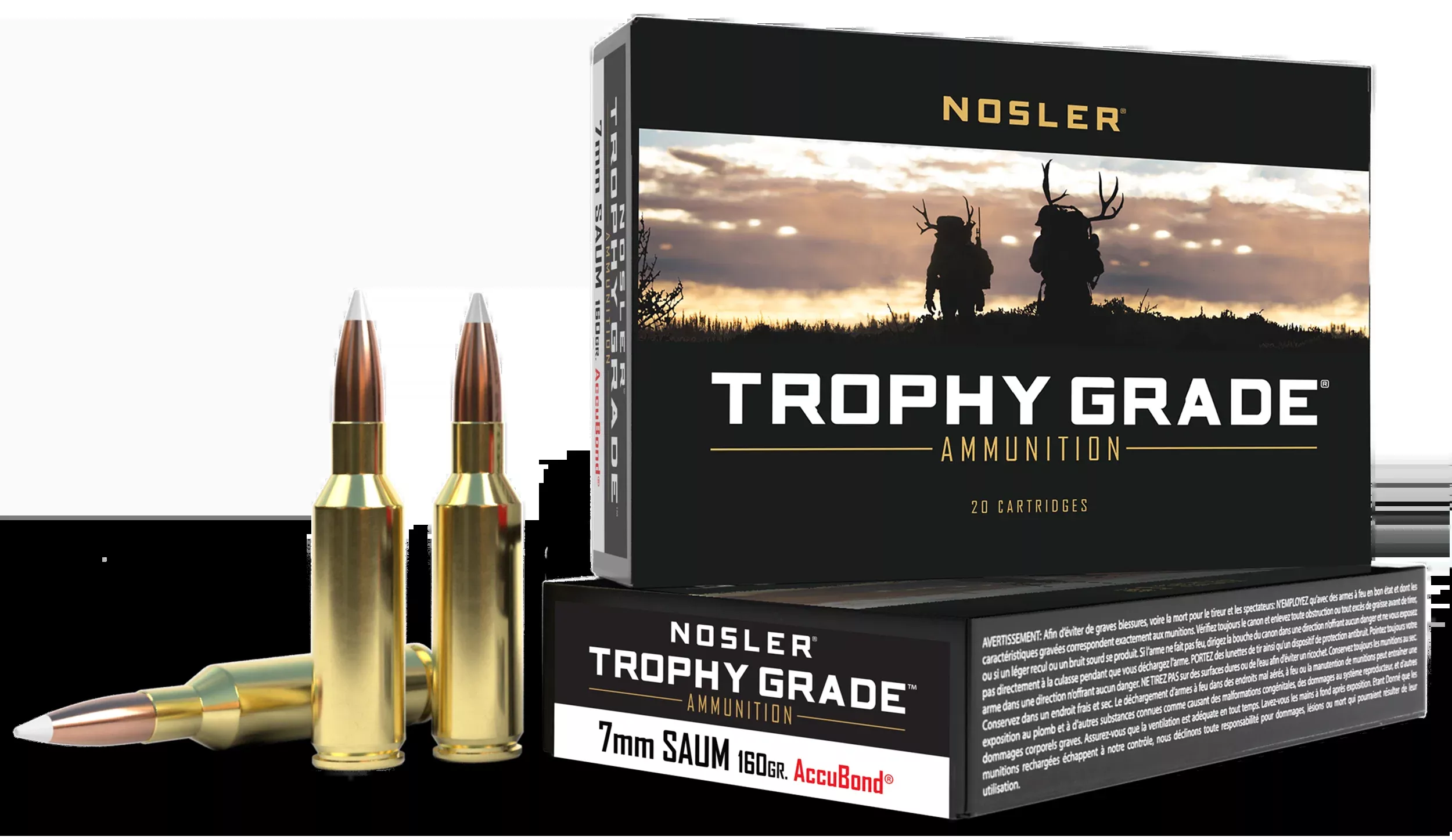 Nosler Trophy Grade 7mm Rem SA Ultra Mag 160gr Spitzer Partition 20-Rd/Box - Box or Case