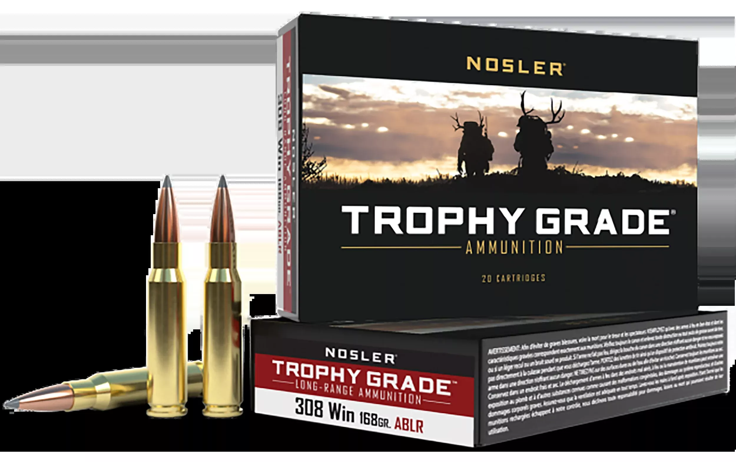 Nosler Trophy Grade Long-Range 308 Win 168gr AccuBond Long Range - Box or Case