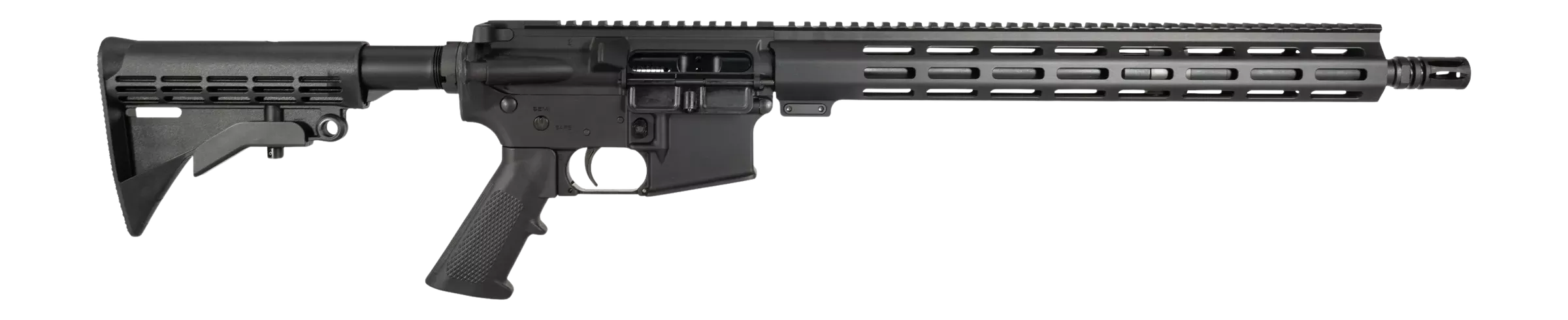 One Horse LLCOH-15300 Blackout 30+1 16" Black Threaded Barrel, Black Receiver w/Picatinny Rail, M-LOK Handguard, One Horse M4 6 Position Black Polymer Stock, Black A2 Grip, A2 Flash Hider