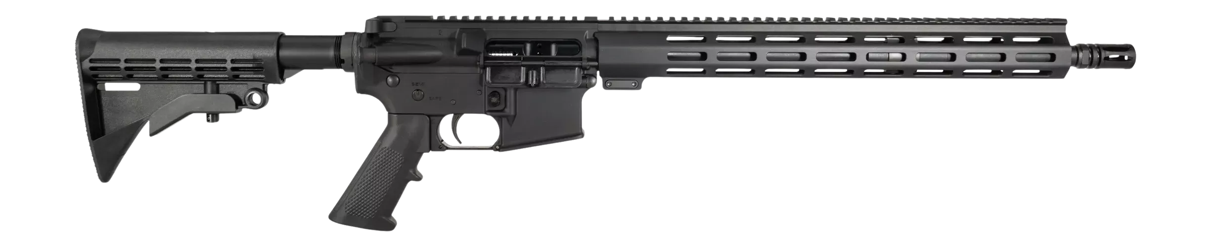 One Horse LLCOH-155.56 NATO 30+1 16" Black Threaded Barrel, Black Receiver w/Picatinny Rail, M-LOK Handguard, One Horse M4 6 Position Black Polymer Stock, Black A2 Grip