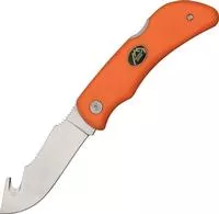 Orange Grip Hook Lockback Folding Knife