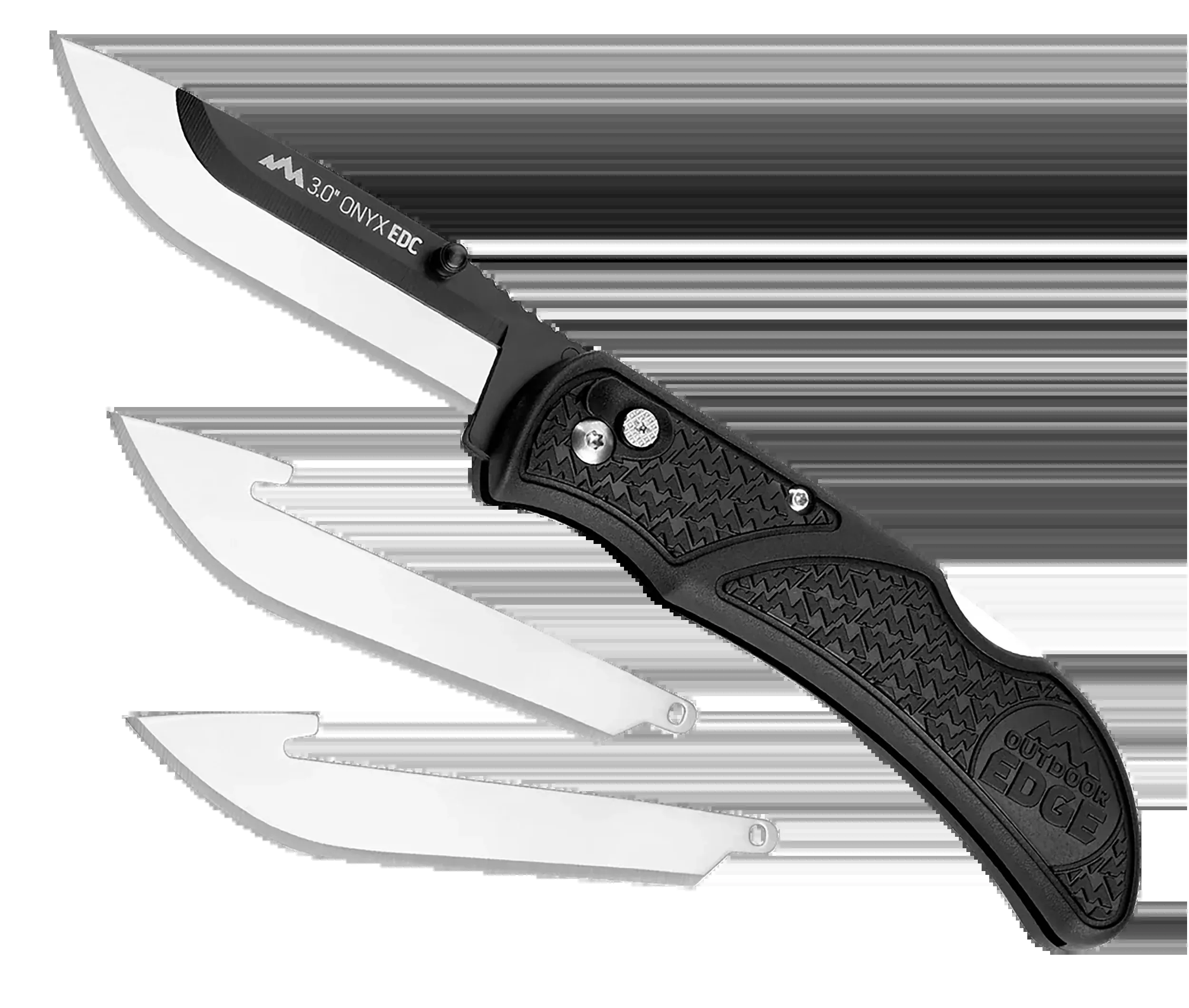 Outdoor Edge Onyx Lite 3" Folding Drop Point Plain 420J2 SS Black Trimond Polymer Handle