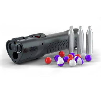 PepperBall LIFELITE Pepper Ball Launcher - Black, 350 Lumens Light, 5 Live SD Projectiles, 10 Inert Projectiles, 3 Co2 Cartridges, 2 CR123 Batteries