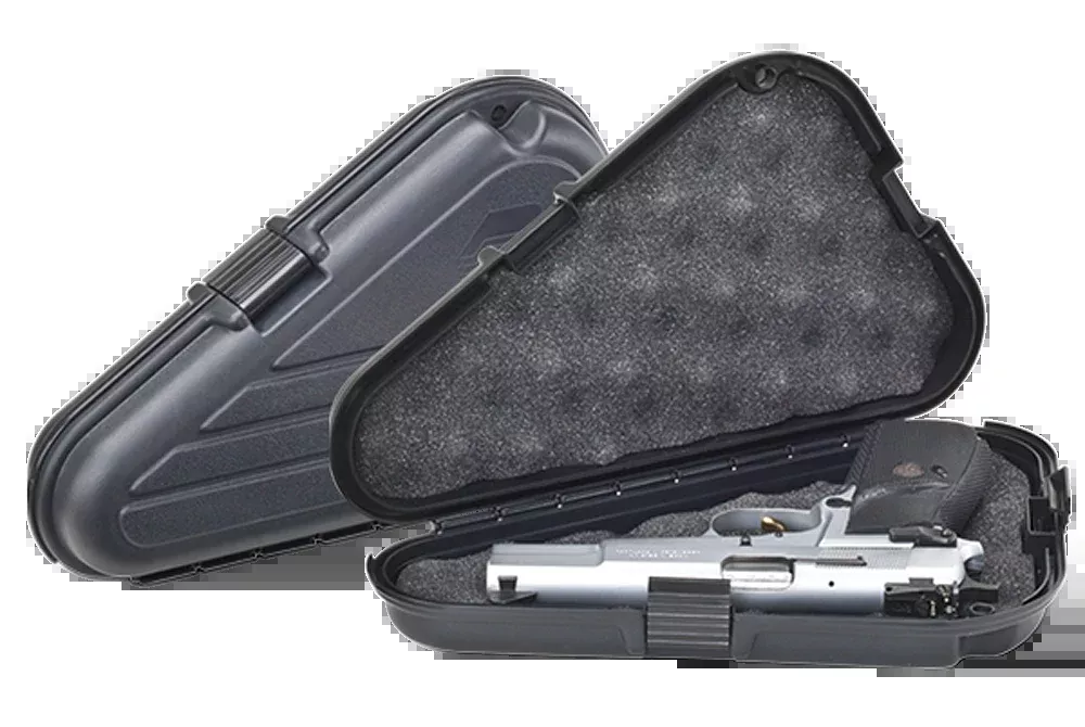Plano 142300 Protector Pistol Case Large 12" Black Polymer - Holds Handgun