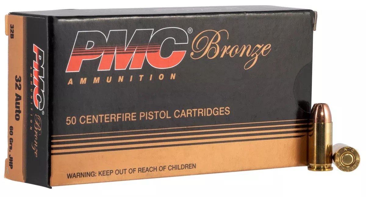 PMC 32B Bronze32ACP 60gr Jacketed Hollow Point 50 Per Box/20 Case