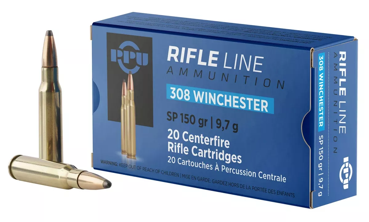 PPU PP3081 Standard Rifle308Win 150gr Soft Point 20 Per Box/10 Case