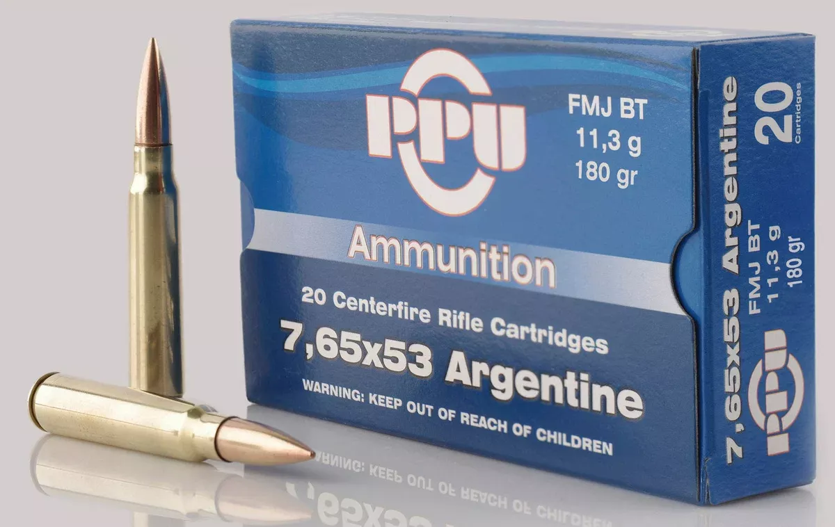 PPU PP7AS Metric Rifle7.65x53mmArgentine 180gr Soft Point Boat Tail 20 Per Box/10 Case