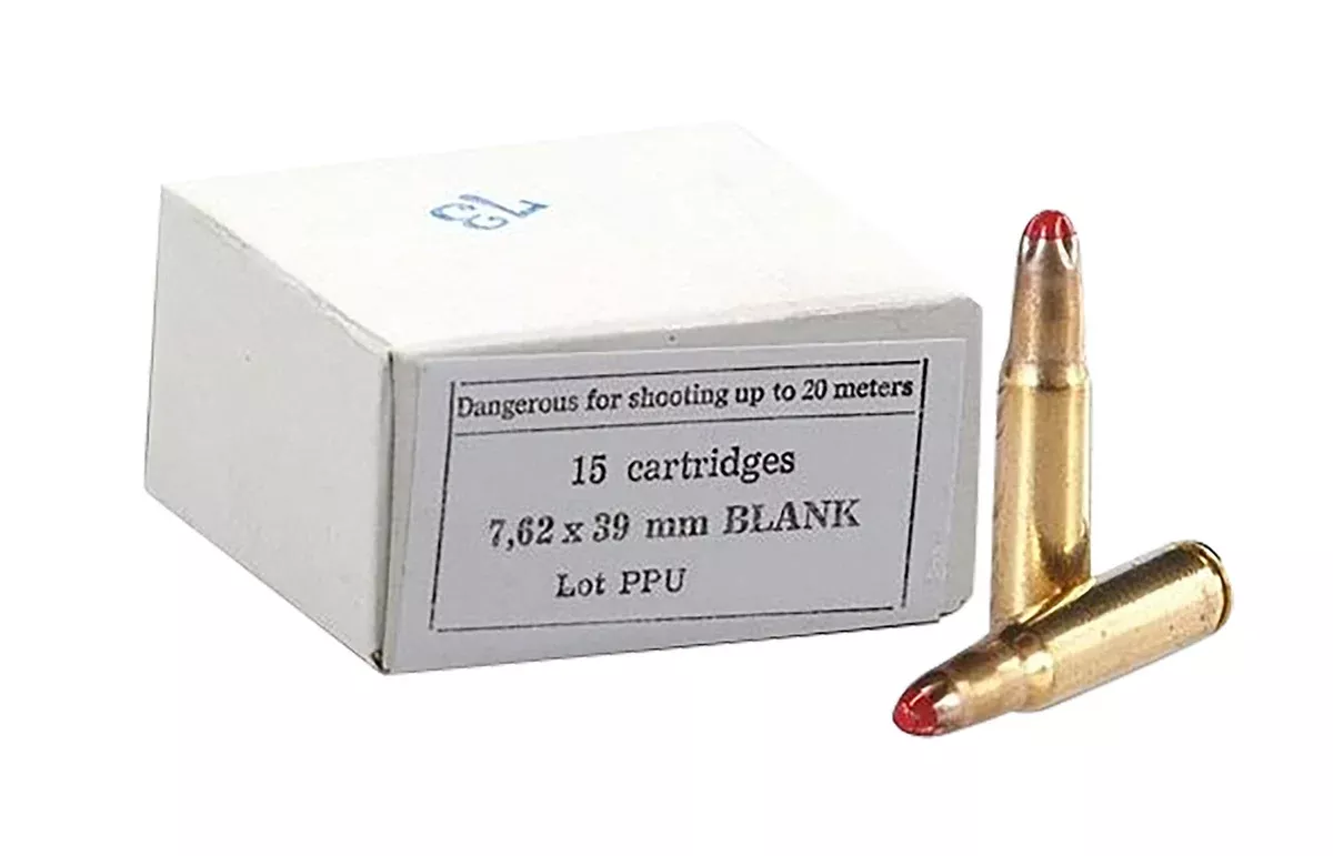 PPU PPB739 Blank Ammo7.62x39mm 15 Per Box/96 Case