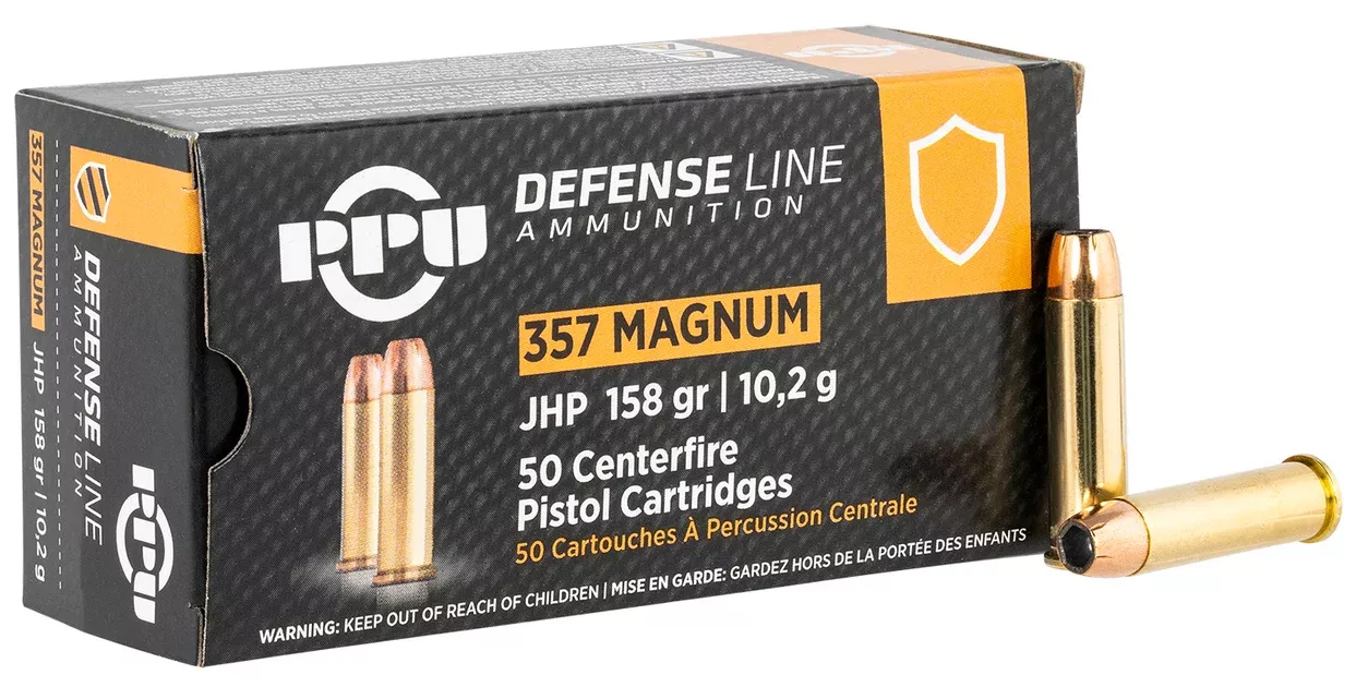 PPU PPD357 Defense357Mag 158gr Jacketed Hollow Point 50 Per Box/10 Case