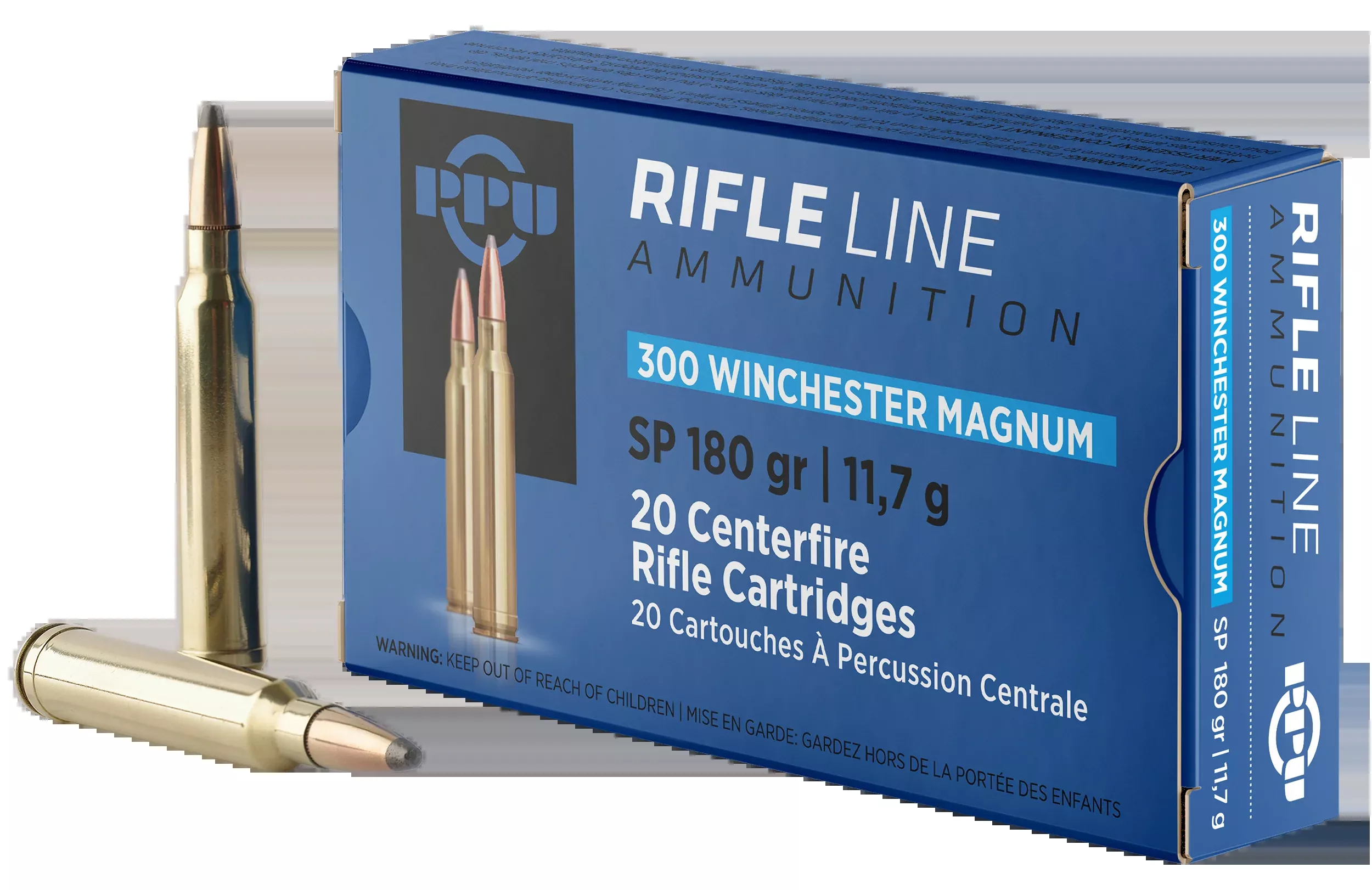 PPU Standard Rifle 300 Win Mag 180gr Soft Point - Box or Case
